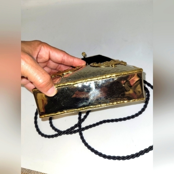 Vintage Mixed Metal Ornate Box Purse - Gold/Silver/Copper Baroque Casket Bag
